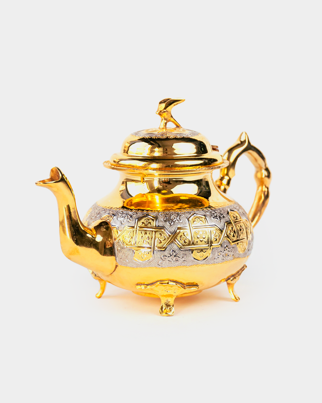 Théière Marocaine Authentique de Luxe à Pieds