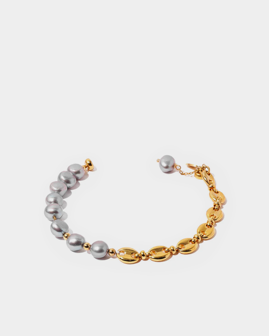 Gold Coffee Bean & Pearl Magnetic Bracelet