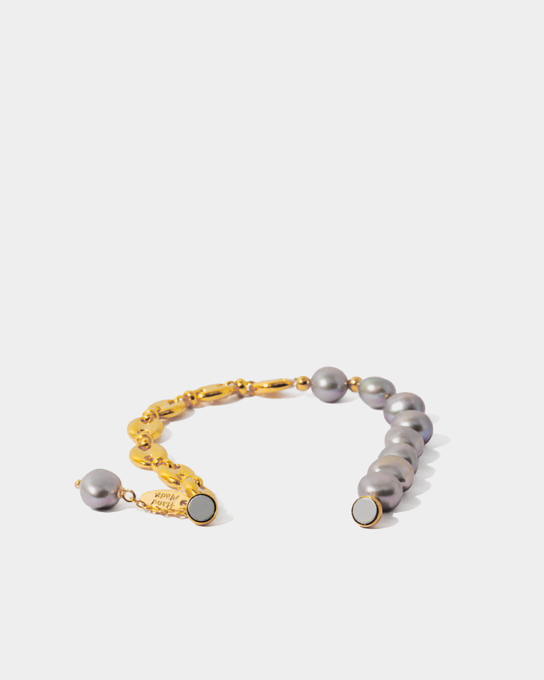 Gold Coffee Bean & Pearl Magnetic Bracelet