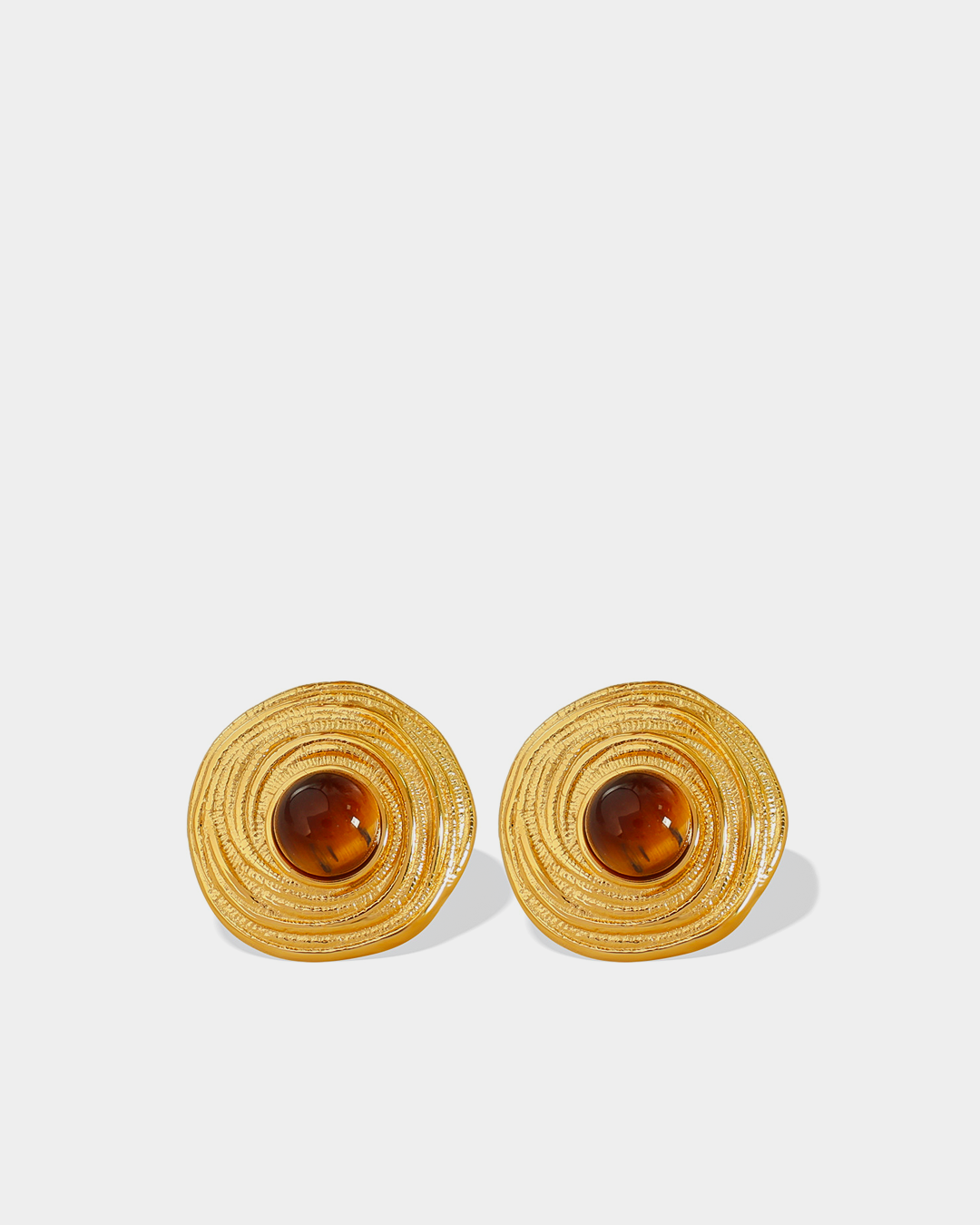 Golden Spiral Tiger's Eye Earrings