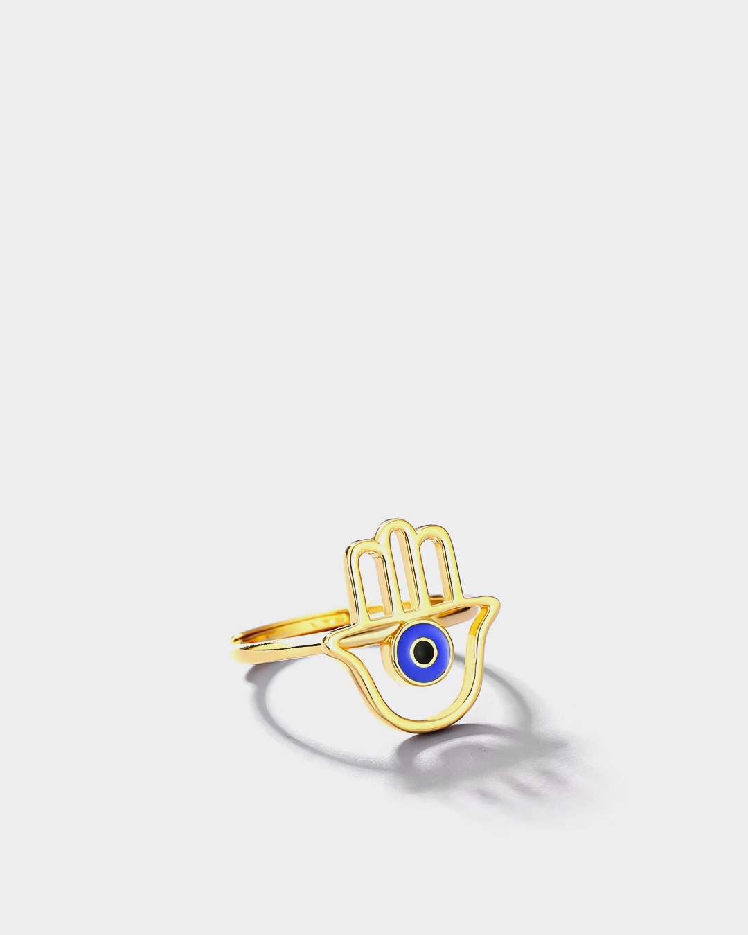 Gold Hamsa Hand Eye Ring