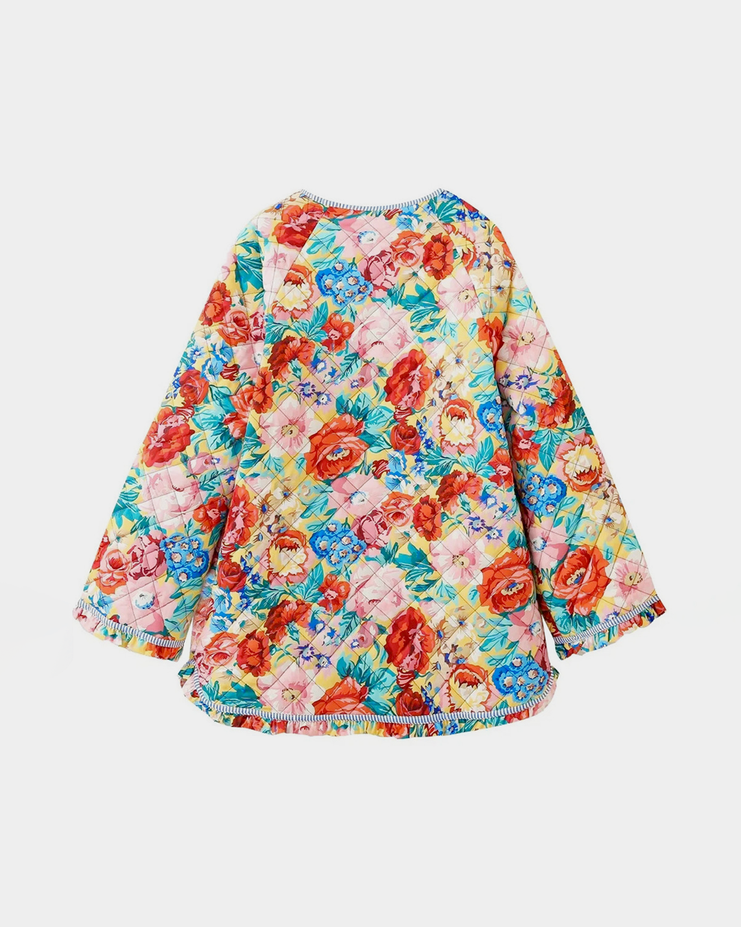 Colorful Floral Print Baggy Coat