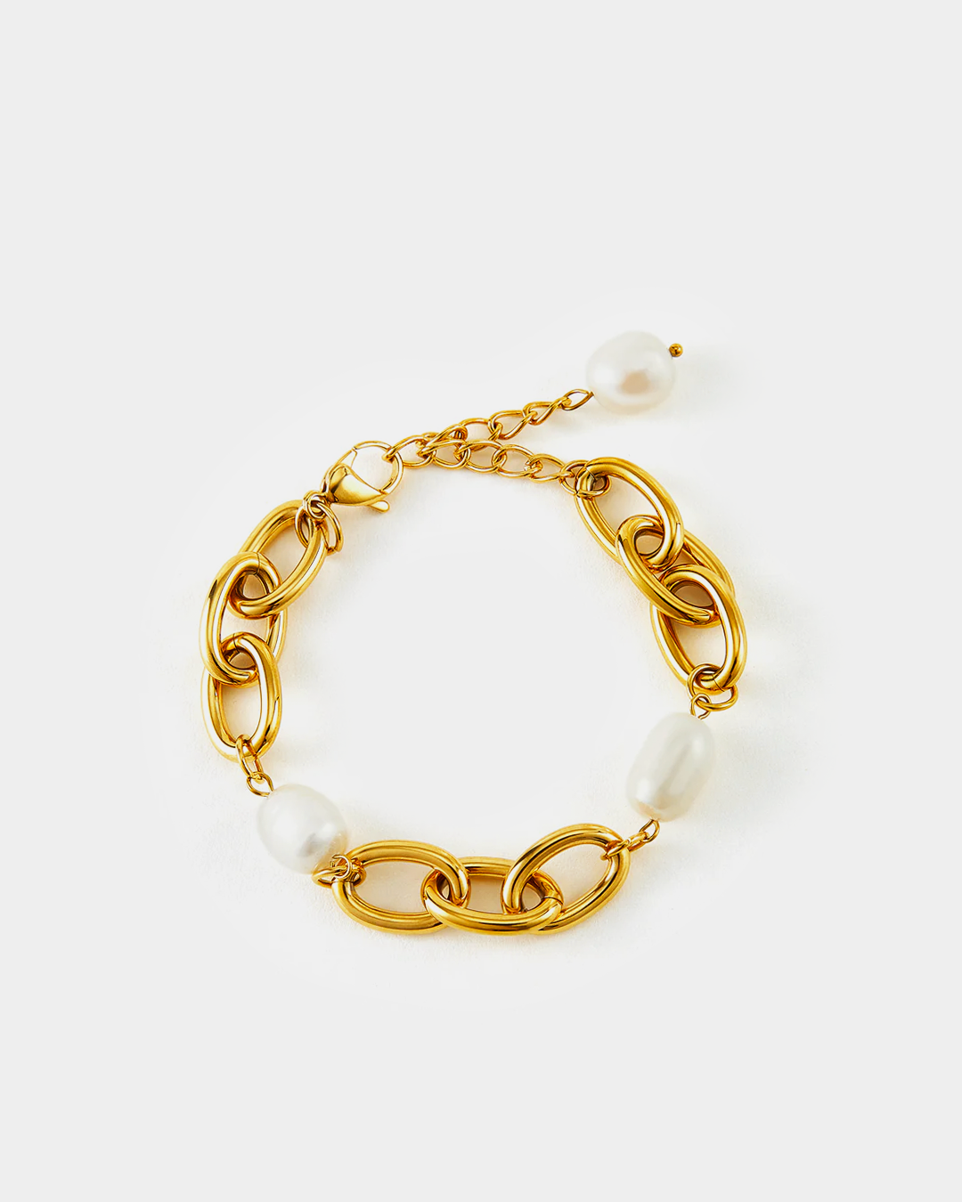 Chic Oval Pearl Chain Bracelet