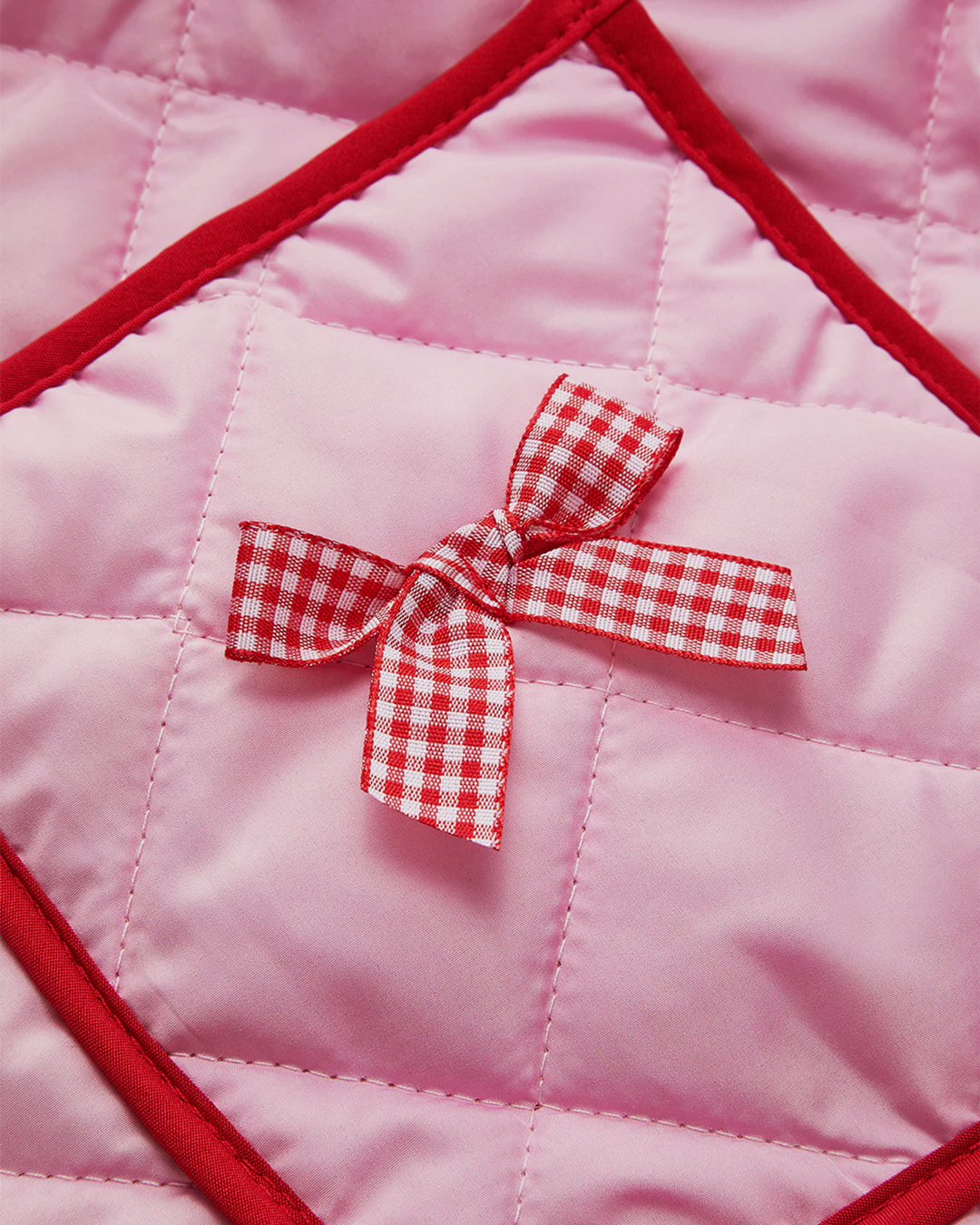 Romantic Quilted Jacket with Bow decor