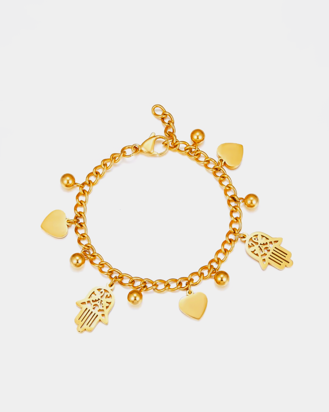 SABRA – Hand of Fatima & Heart Bracelet