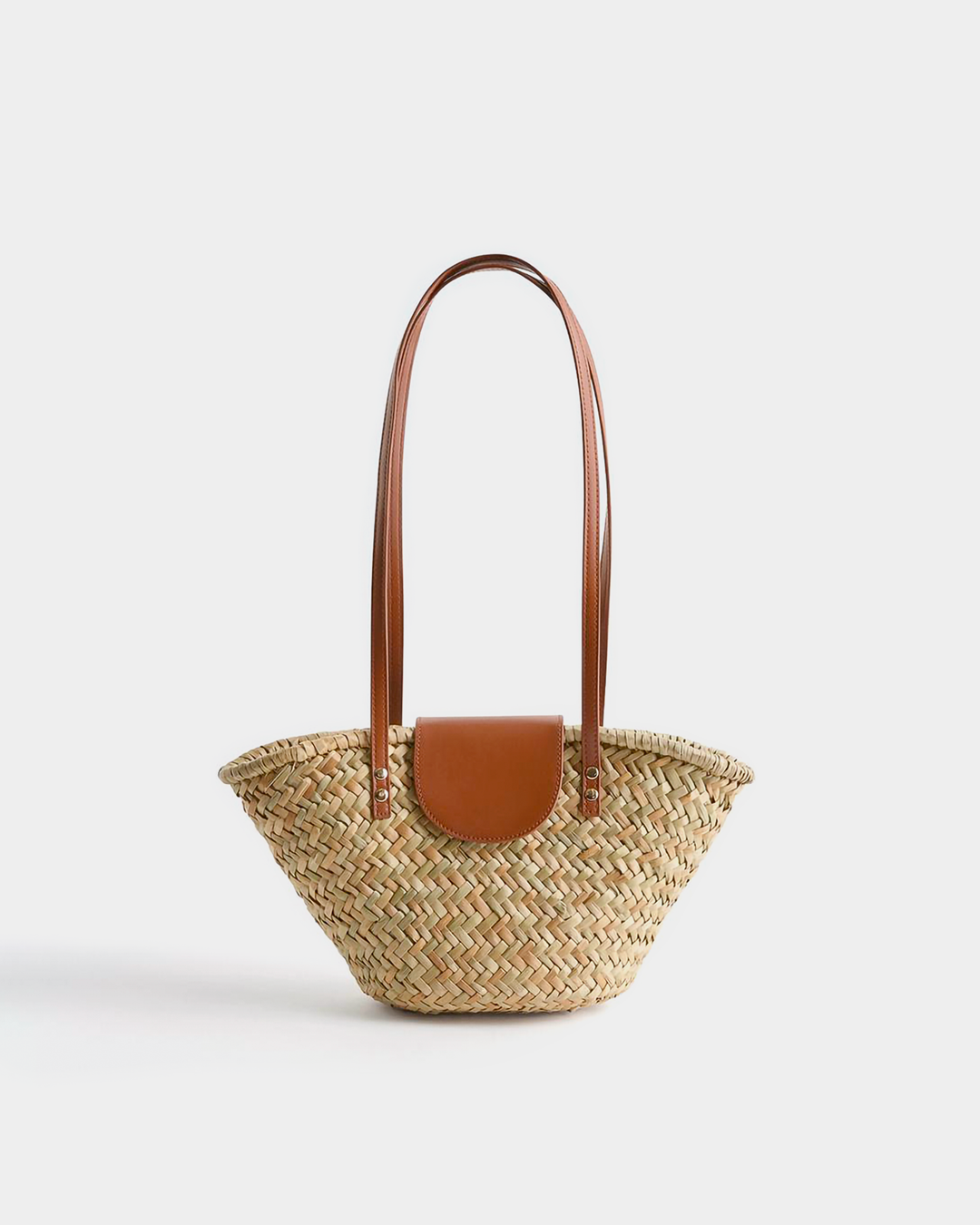 Woven Straw Shoulder Tote Bag with Closure