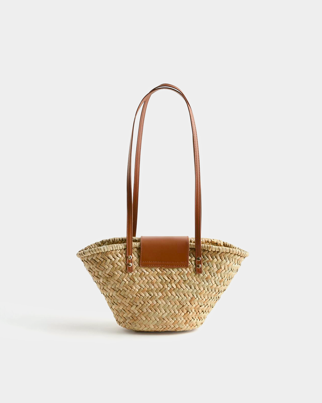 Woven Straw Shoulder Tote Bag with Closure