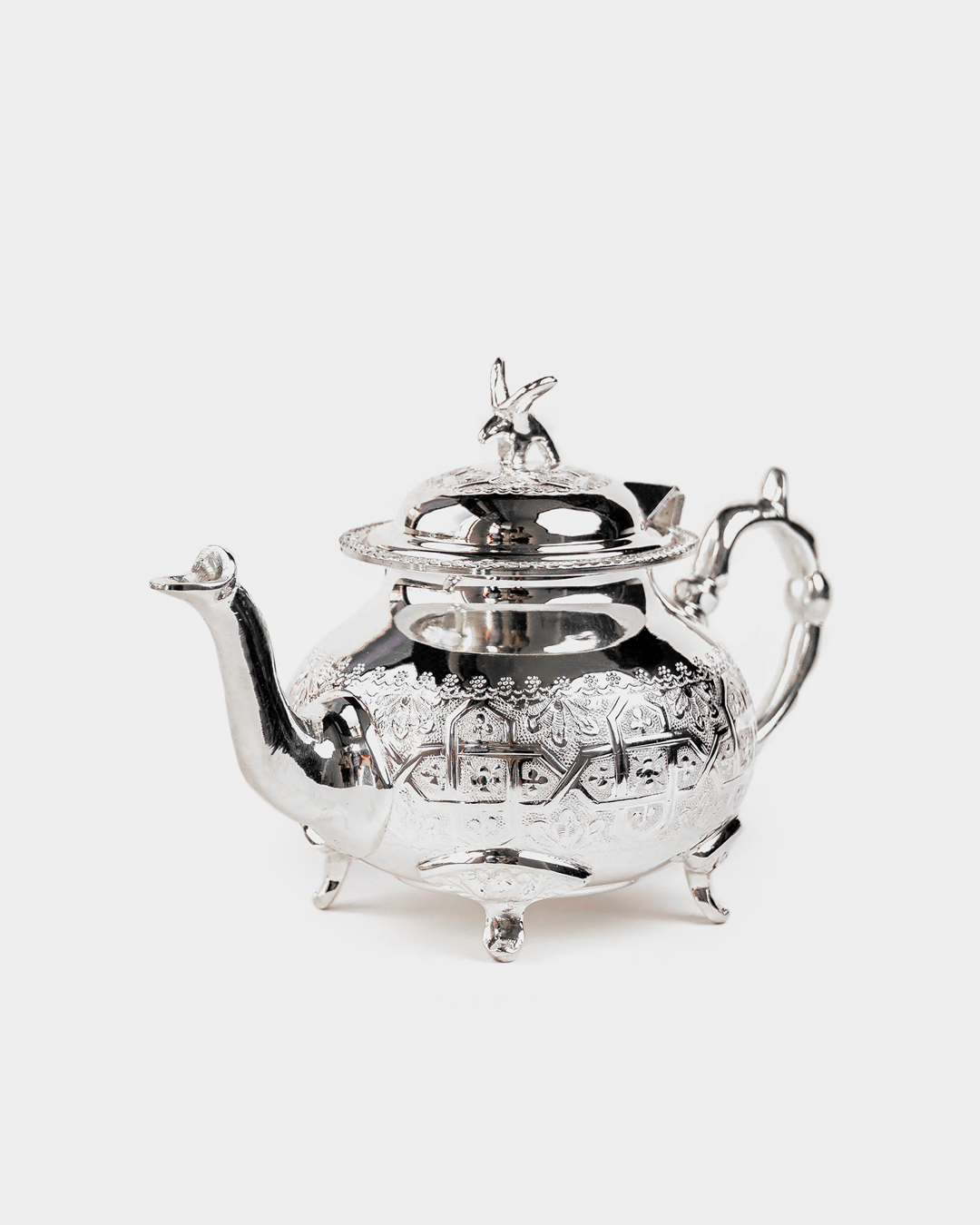 Théières de Luxe Marocaines en Argent avec Pieds