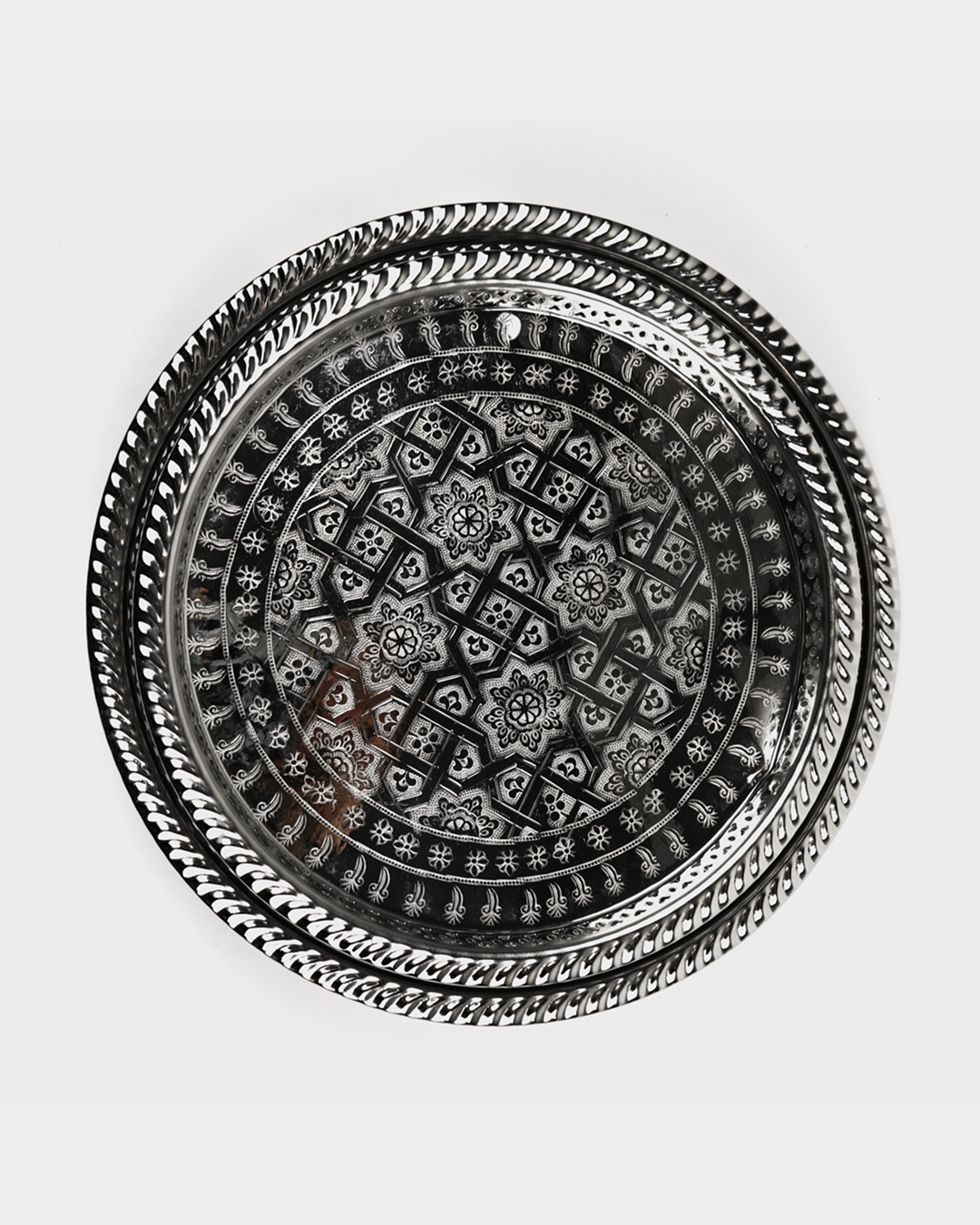 Moroccan Beldi Tray with Legs in Silver