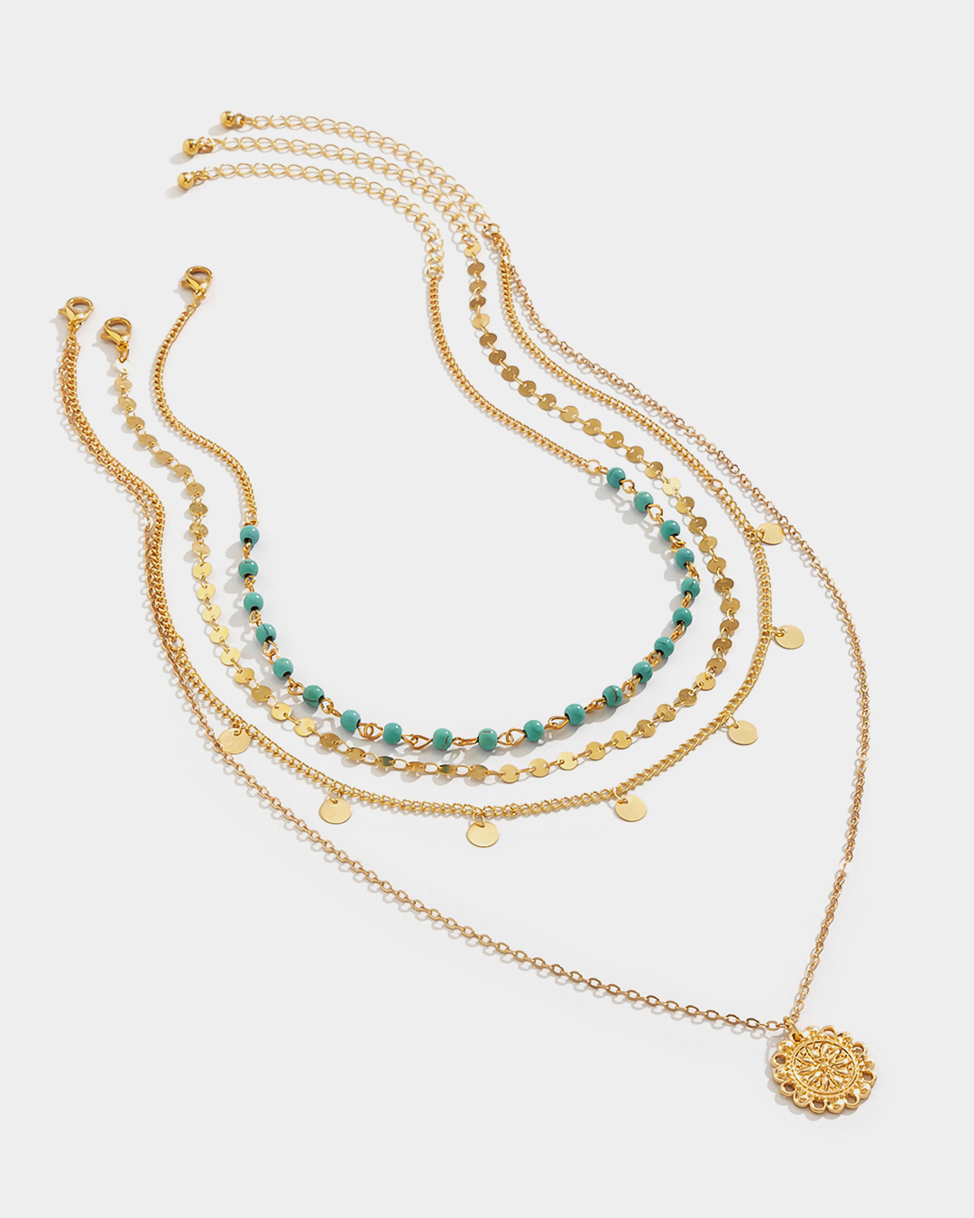 Collier Multi-Couches en Turquoise