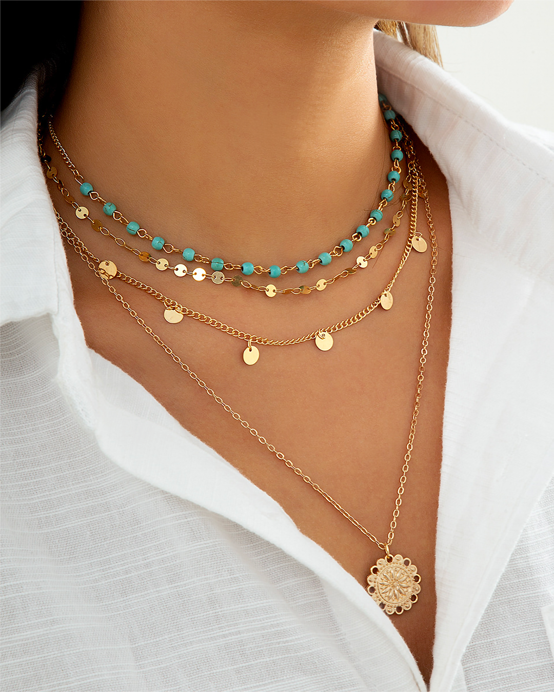 Turquoise Multi-Layered Necklace