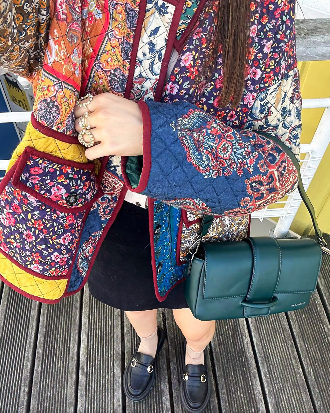 Boheme Multicolor Floral Print Winter Coat