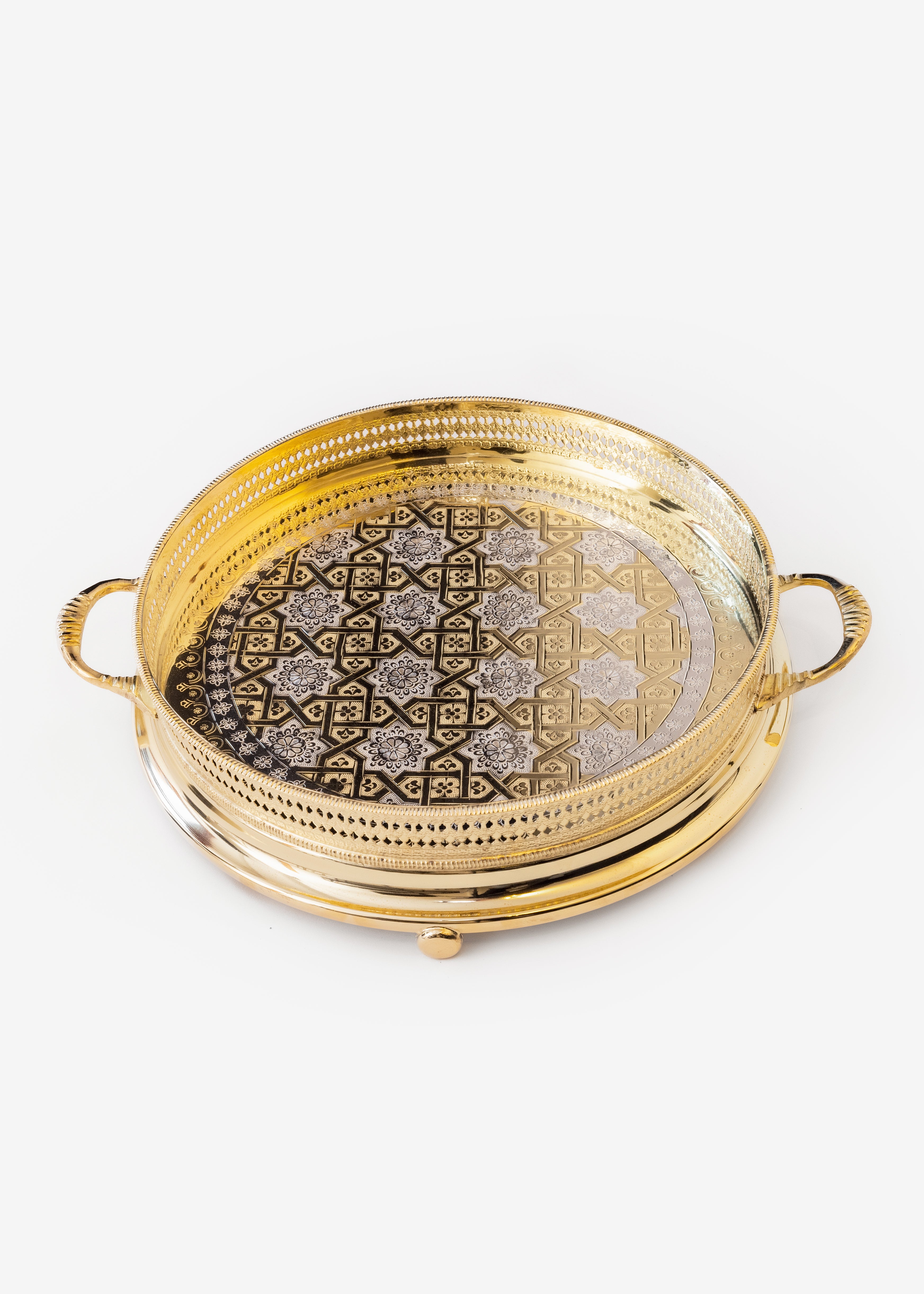 Gold Fayza – Deluxe Moroccan Tray with Traditional Engravings